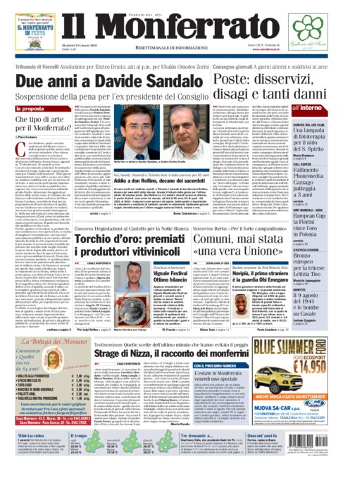 Il Monferrato - Edizione 56 del 19/07/2016